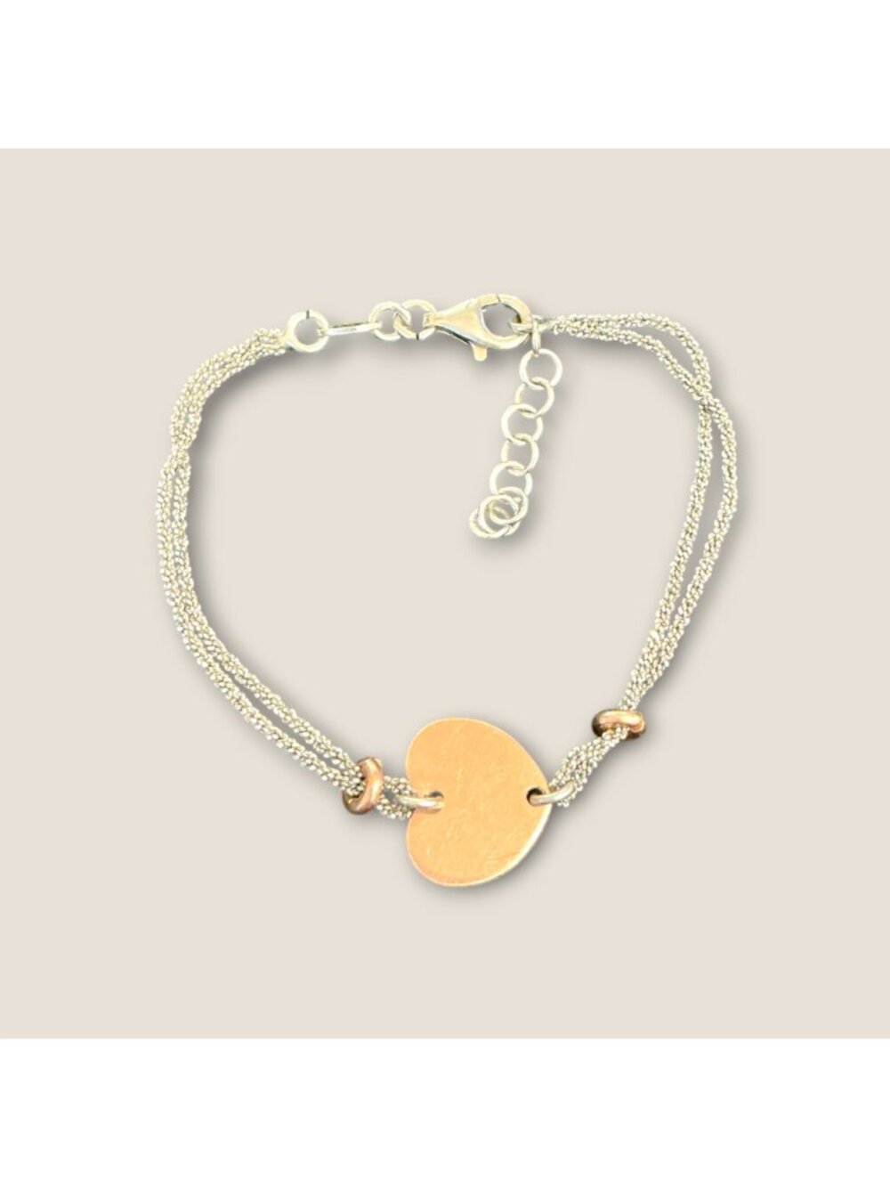Sterling Silver Italy Vintage Heart Bracelet Adjustable Romantic Jewelry Gift - Picture 2 of 6